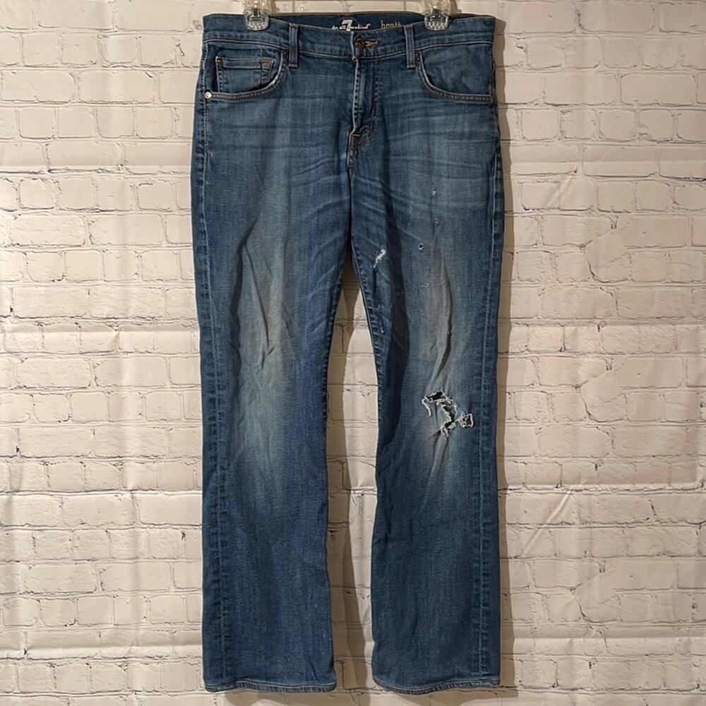 7FAM Brett destroyed bootcut jeans